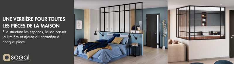 Création d’une cloison verrière sur-mesure en angle pour coin nuit ou entrée à Tassin la Demi Lune 69160